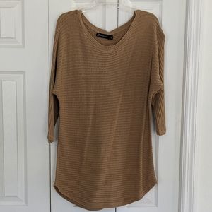 NY & Co sweater tunic, tan, oversize slouchy fit, size large, neutral